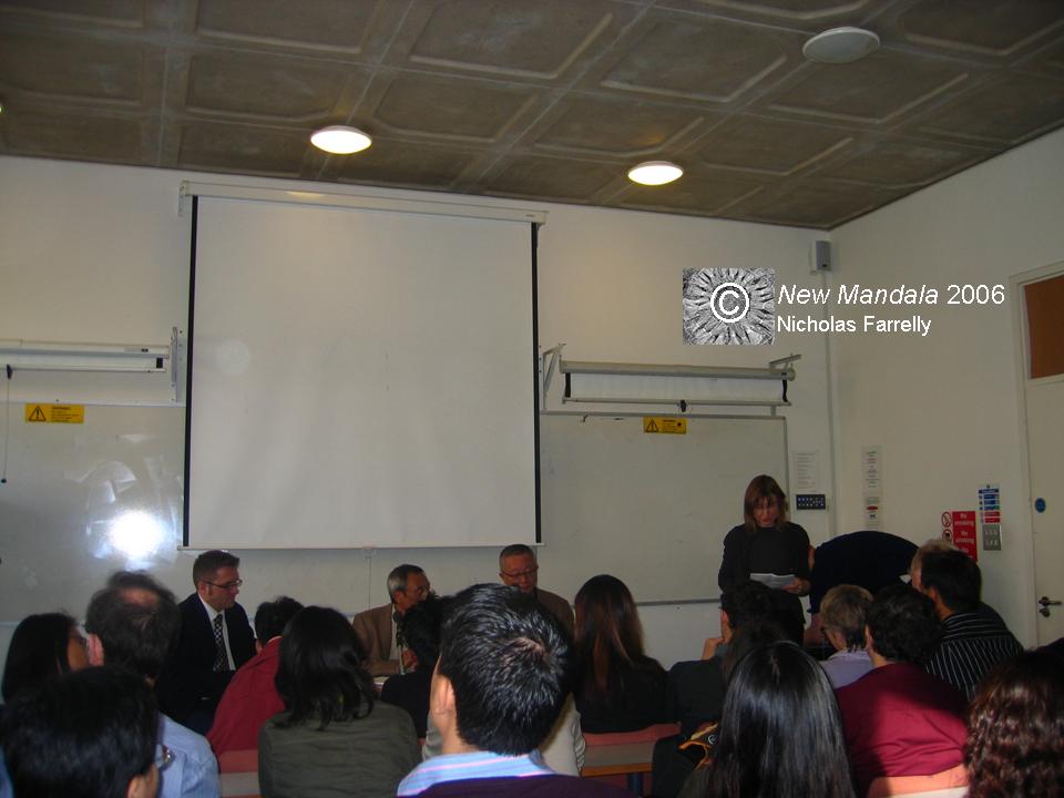 SOAS Seminar on the Thai Coup, London, 7 October 2006
