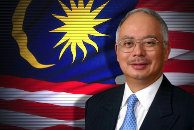 Najib with the flag