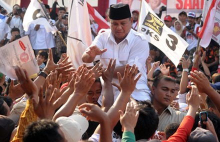 Prabowo is riding a wave of popular support. Photo by AFP.