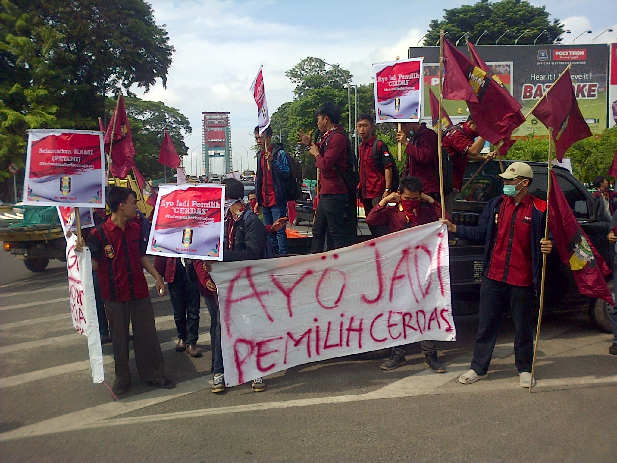 IMM Palembang protested the organisation's declaration of support for Prabowo. Photo credit: rmolsumsel.com 