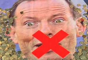 Coins collected for Australian after comments on aid to Indonesia made by PM Tony Abbott.