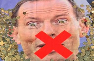 Coins collected for Australian after comments on aid to Indonesia made by PM Tony Abbott.