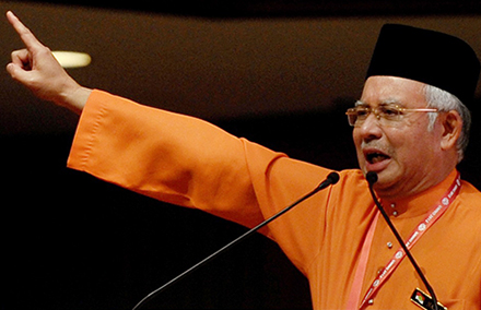 Najib Razak remains defiant.  Photo by Firdaus Latif/ Wikimedia commons. 