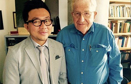 Pavin Chachavalpongpun (left) and Noam Chomsky. Photo supplied. 