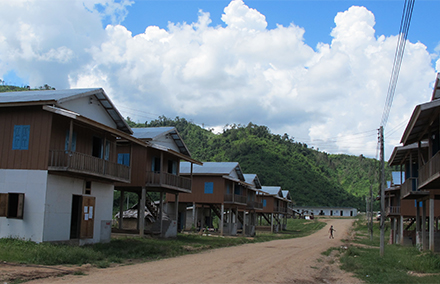 Ban Hadmuark, the relocation site for 600 households affected by the Nam Tha 1. Photo: Olivier Evrard