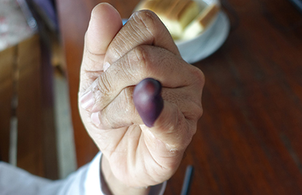 The colonel's finger. Photo: Olivia Cable