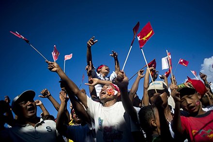 An NLD rally in Myanmar's Rakhine State. Photo: Ye Aung Thu / AFP / Getty Images