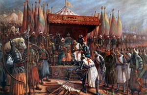 Christian Crusaders pay homage to Saldin. Photo: Wikimedia commons