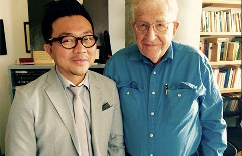 Pavin Chachavalpongpun (left) and Noam Chomsky. Photo supplied.