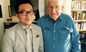 Pavin Chachavalpongpun (left) and Noam Chomsky. Photo supplied.